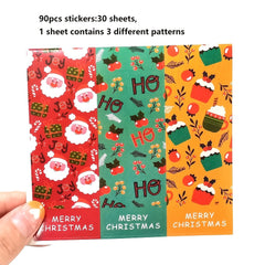 90pcs Stickers 30 Sheets 3 Stickers Each Rectangle Package Labels Decorative