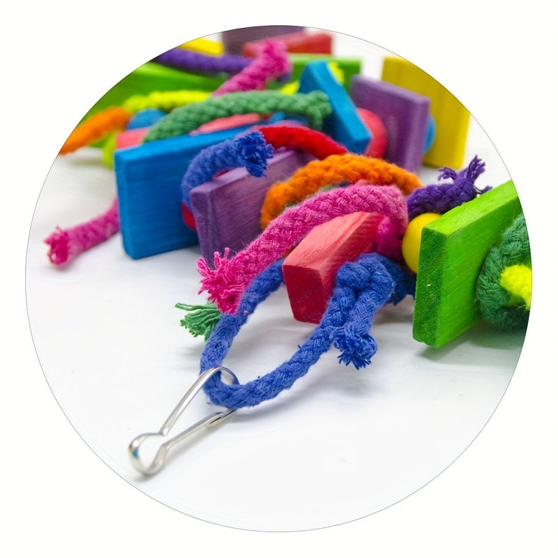 Colorful Parrot Toys Set - Bridges, Blocks, Ropes & More