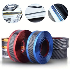 Car Door Sill Protector Rubber Strip Carbon Fiber Bumper Film Sticker
