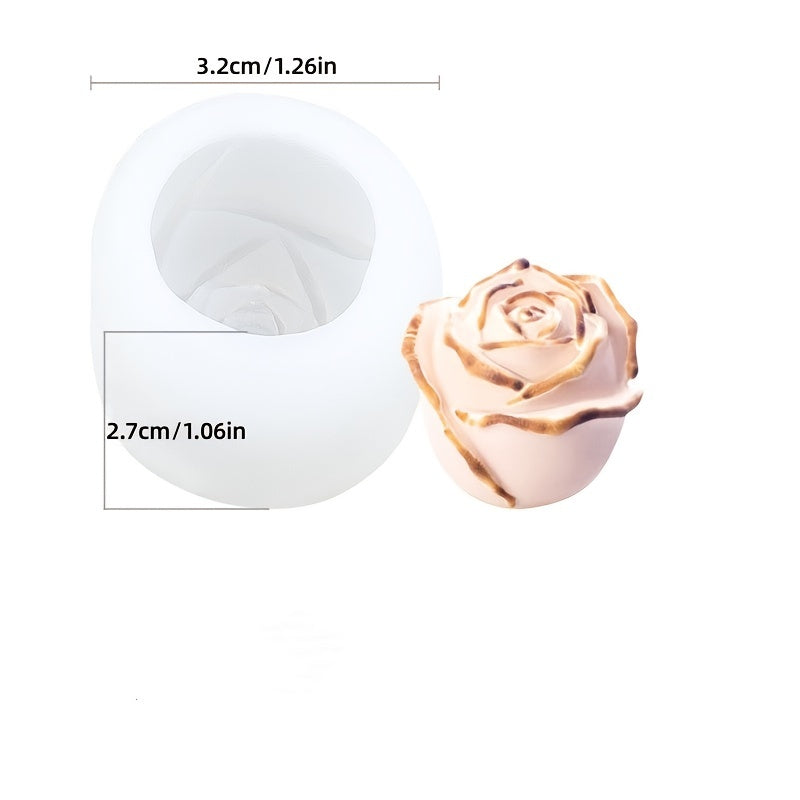Rose Candle Silicone Mold 1.5x2" for Candle Making