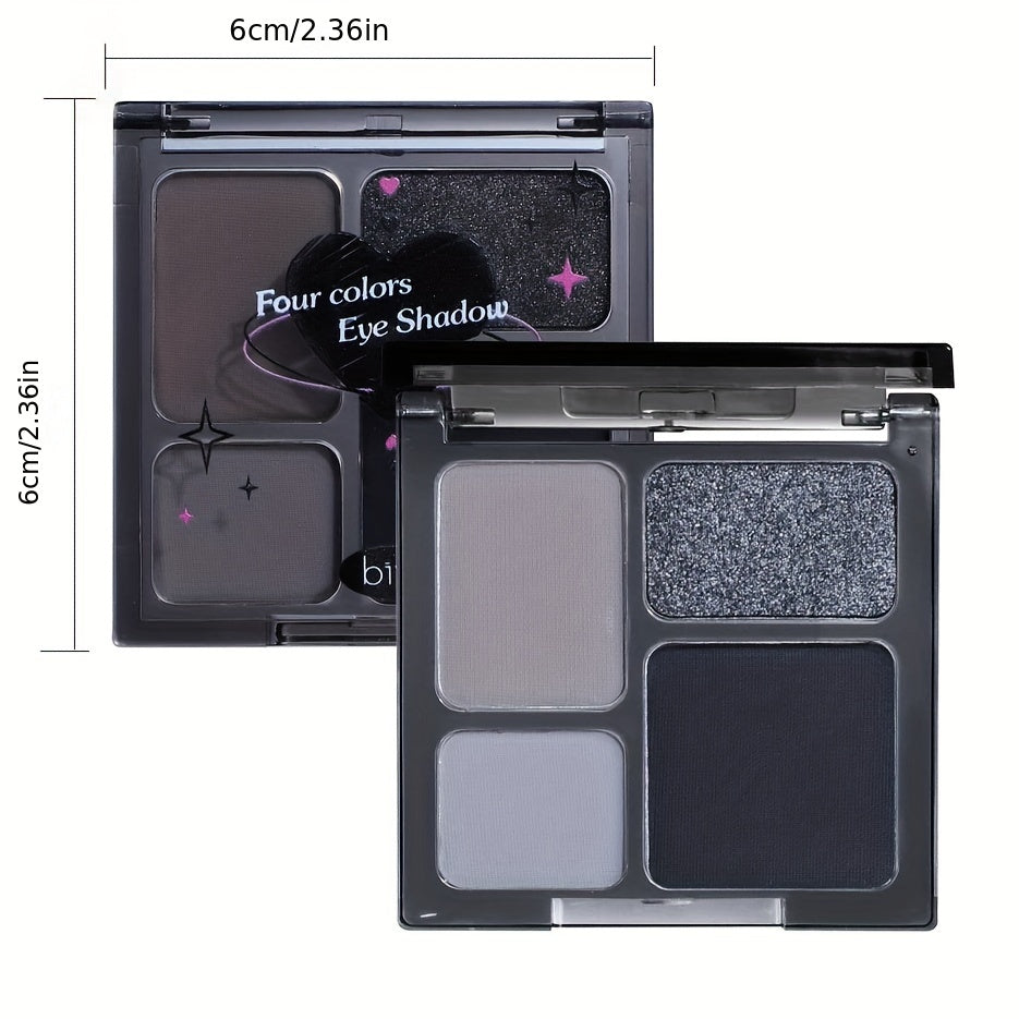 4-Color Eyeshadow Palette Matte Shimmer Glitter