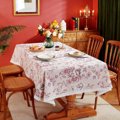 Vintage Peony Flower Lace Macrame Tablecloth