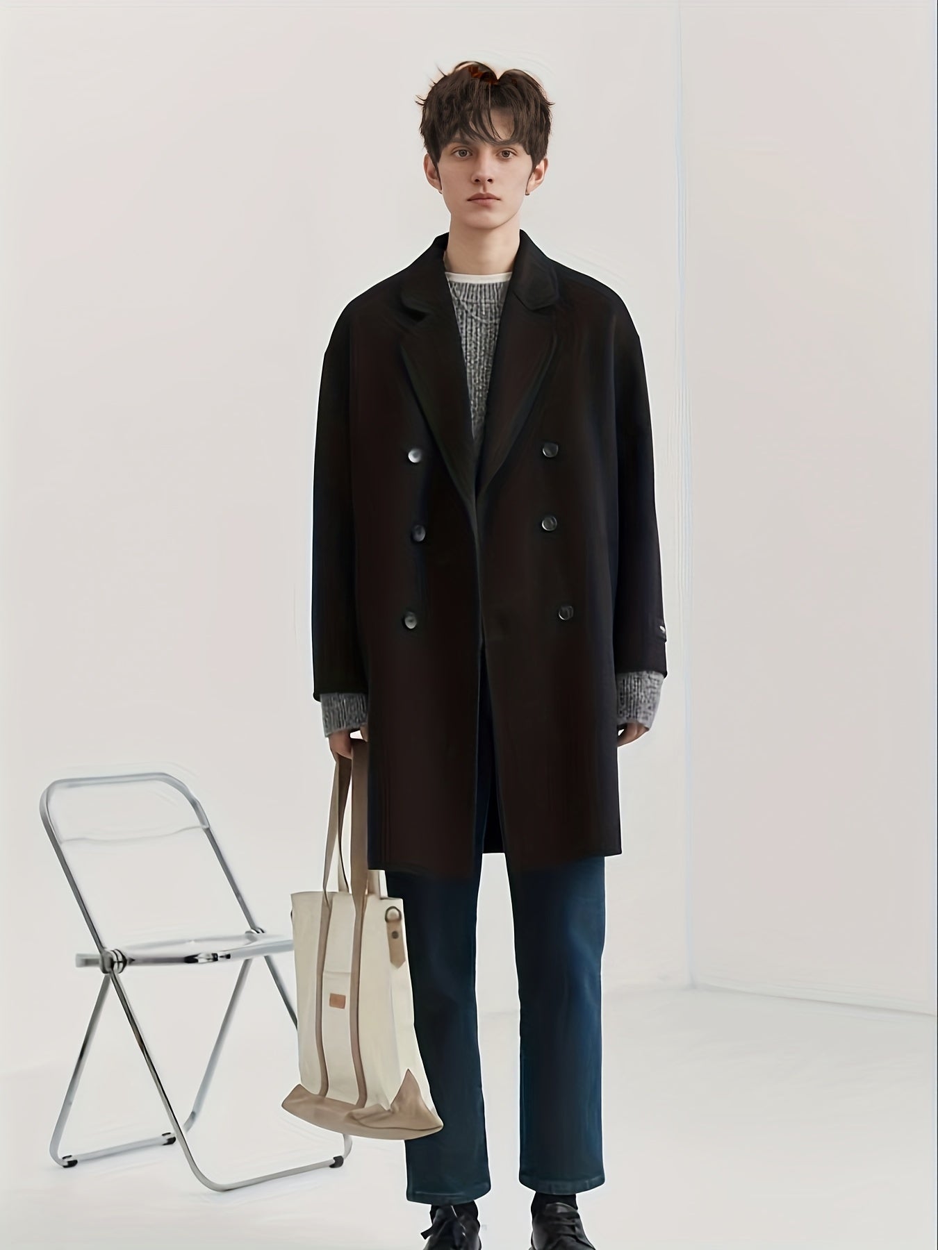 Men's Wool Blend Coat Fall Winter Overcoat