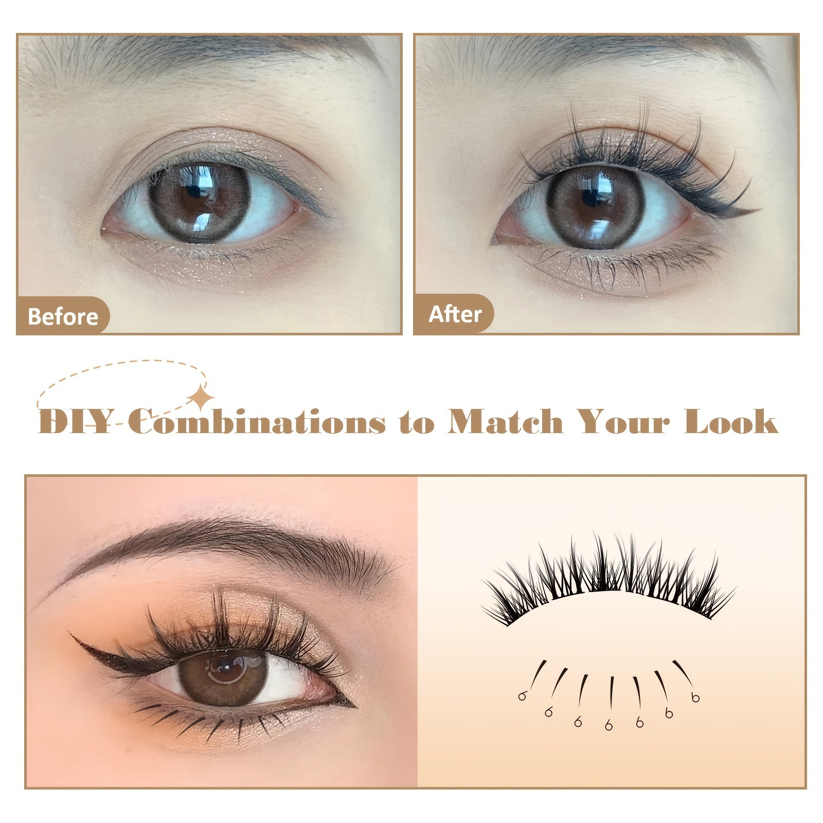 SIMER False Eyelashes Kit Manga Lashes Extension Natural Look DIY