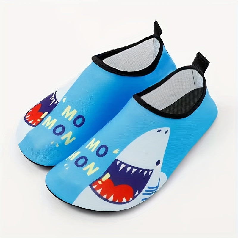 Kids Shark Print Barefoot Water Shoes Lightweight Quick Dry Non Slip Aqua Socks