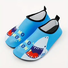 Kids Shark Print Barefoot Water Shoes Lightweight Quick Dry Non Slip Aqua Socks