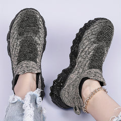 Grey Mesh Road Running Shoes Women Lightweight Sport Shoes