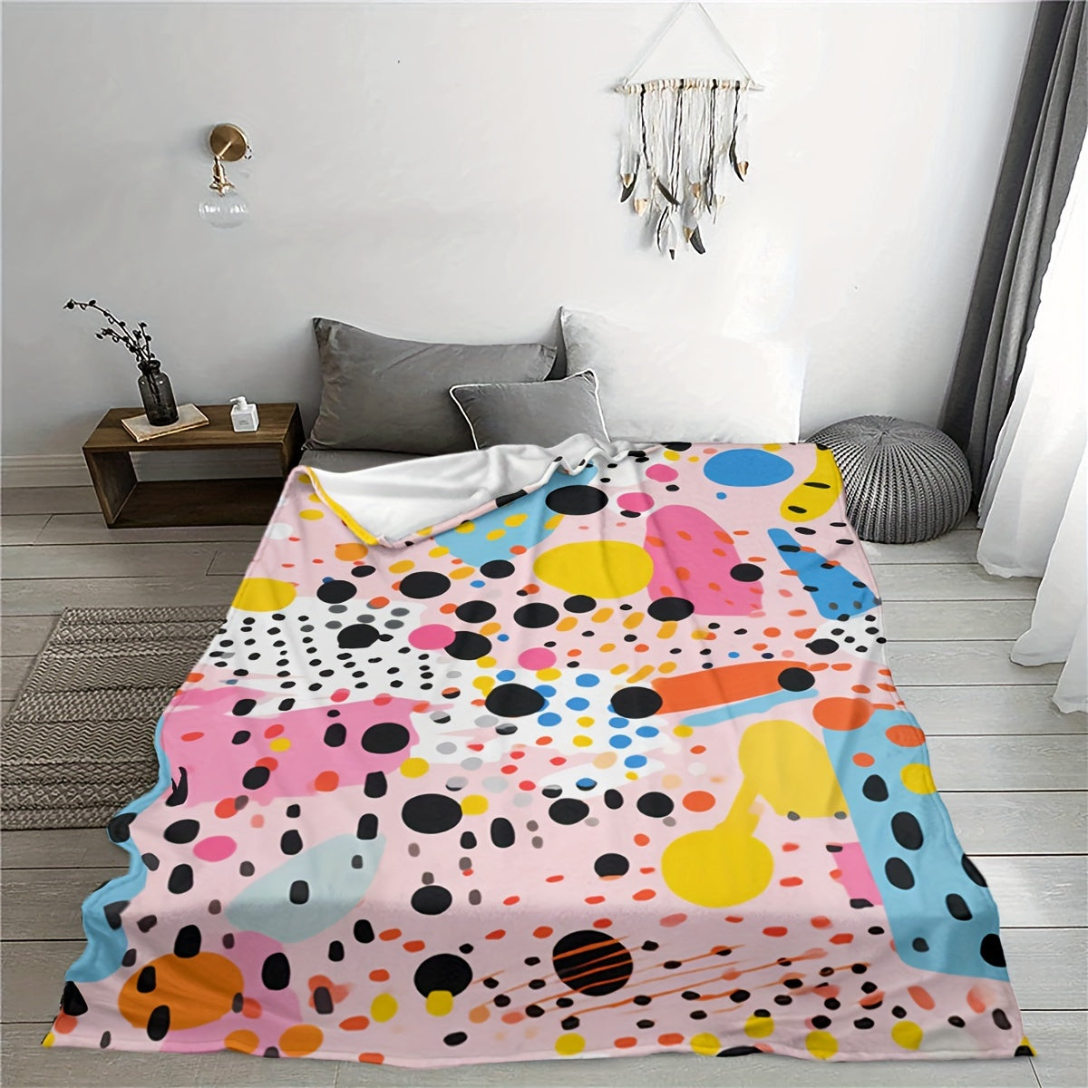 Warm & Comfy Soft Blanket Bright Colors Throw Bed Sofa Camping