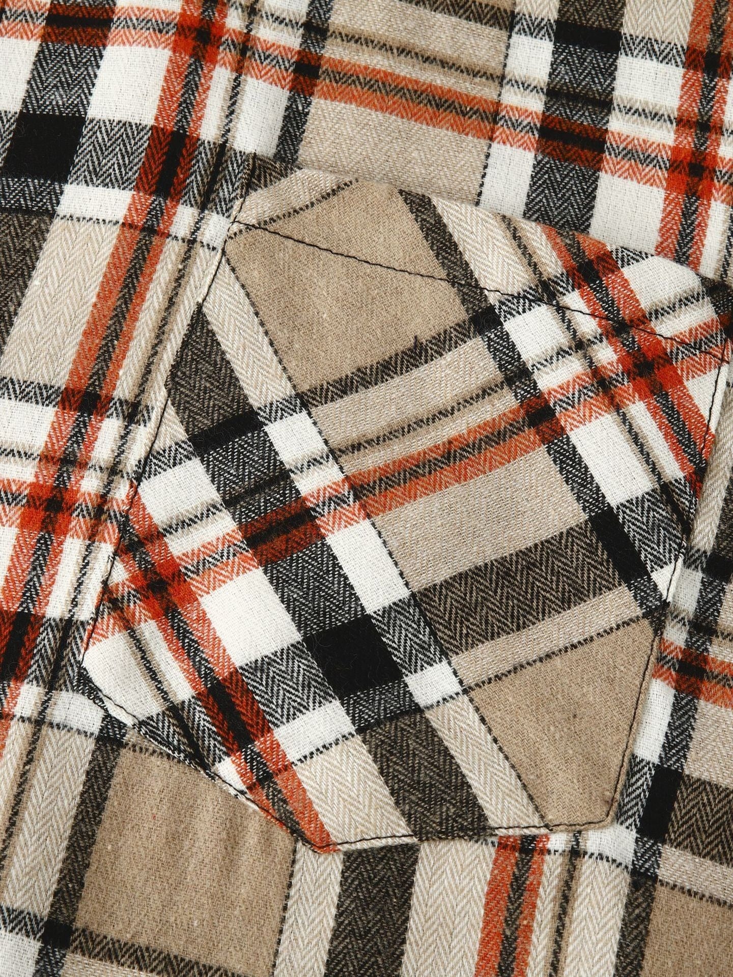 Men's Vintage Hawaiian Style Flannel Fleece Plaid Lapel Shirt