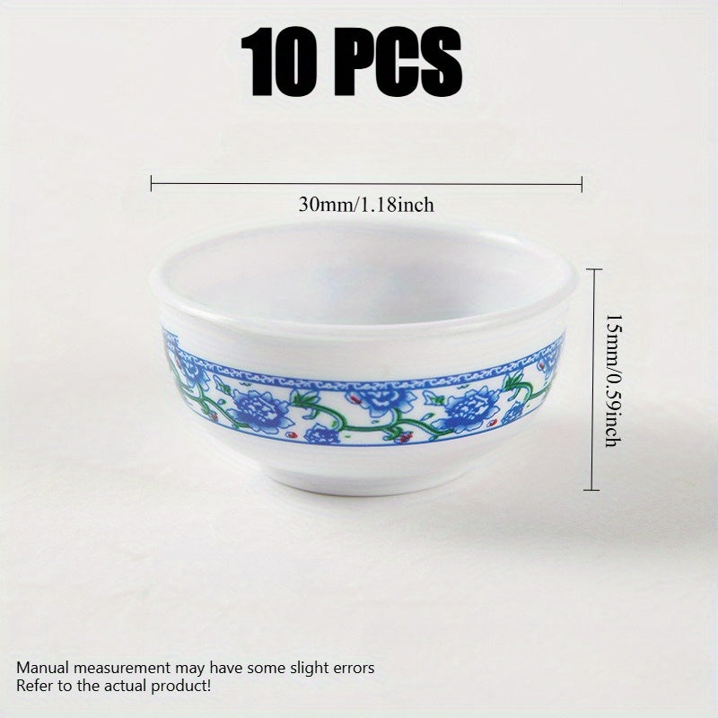 10pcs Mini & Bowl Set Plastic Food Toy Containers Assorted Colors