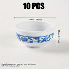 10pcs Mini & Bowl Set Plastic Food Toy Containers Assorted Colors