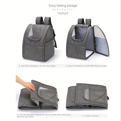 Mesh Breathable Foldable Pet Backpack Outgoing Cat Bag