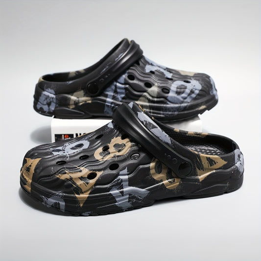 Women's Graffiti Clogs Hollow Out Garden Shoes Outdoor Shoes