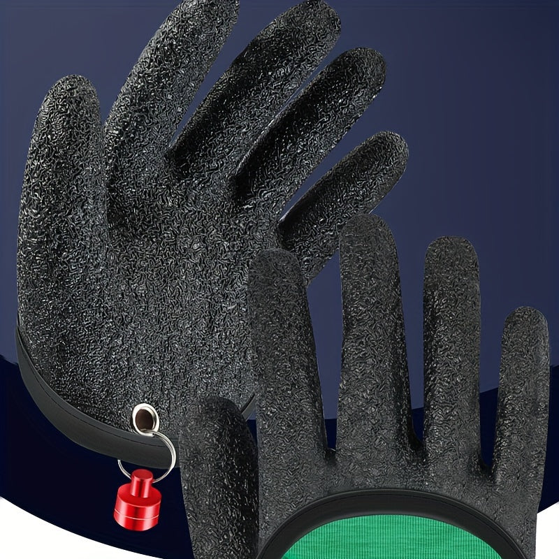 Anti slip Fishing Gloves Waterproof With Magnetic Release Clip