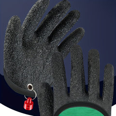 Anti slip Fishing Gloves Waterproof With Magnetic Release Clip