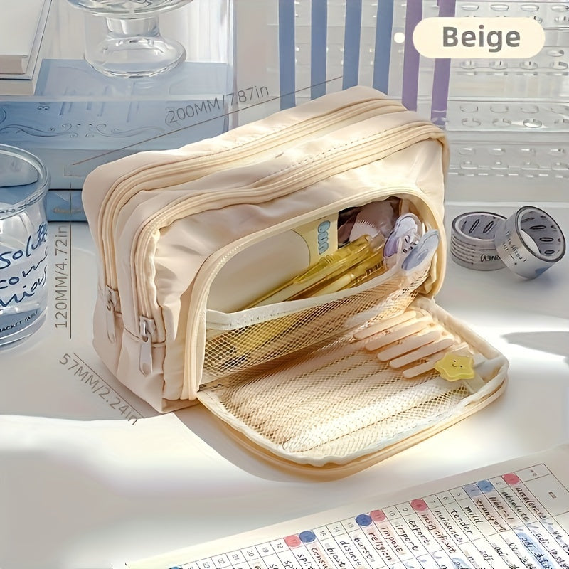Large Capacity Spacious Pencil Case with Front Window Display
