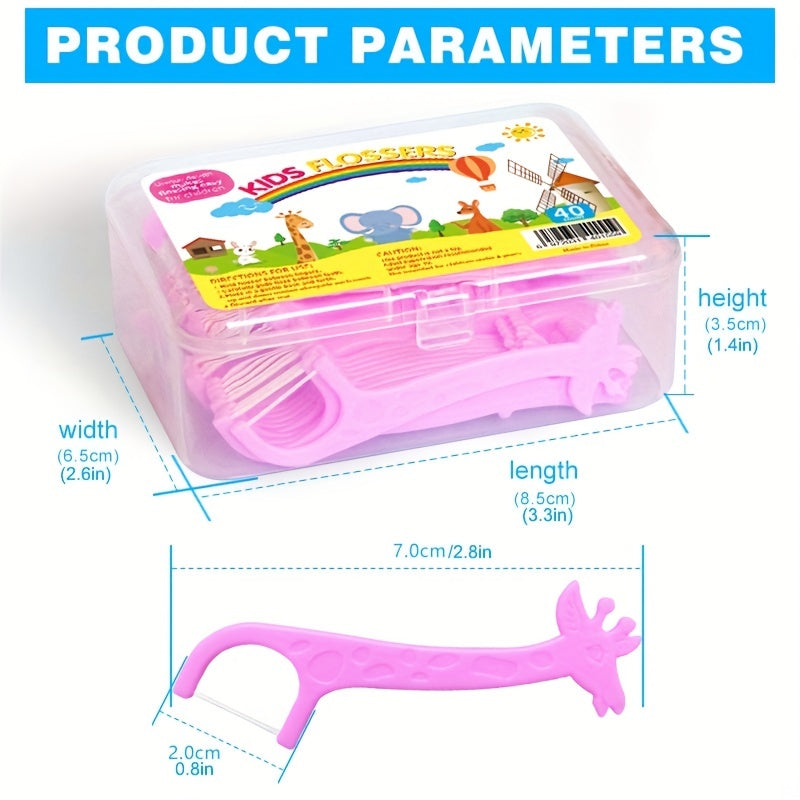 Kids Pink Dental Floss with Long Handle