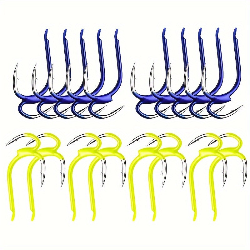 5pcs High Carbon Steel Fishing Hooks Double Hooks