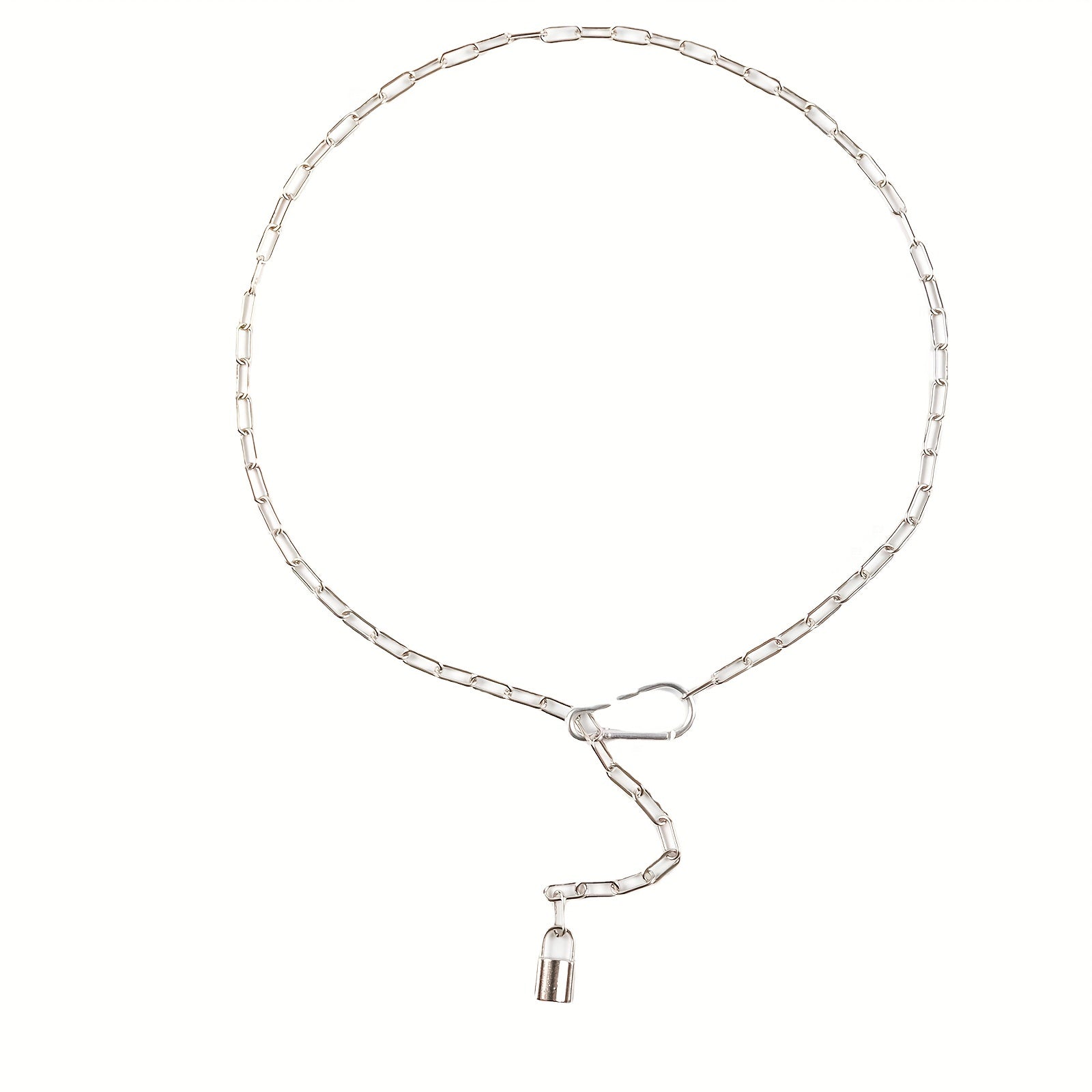 Punk Metal Waist Chain Hip Hop Hollow Belly Chain Lock Pendant