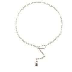 Punk Metal Waist Chain Hip Hop Hollow Belly Chain Lock Pendant