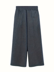  Ribbed High Rise Wide Leg Trousers