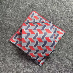 Men's Vintage Print Tie And Pocket Square Classic Party