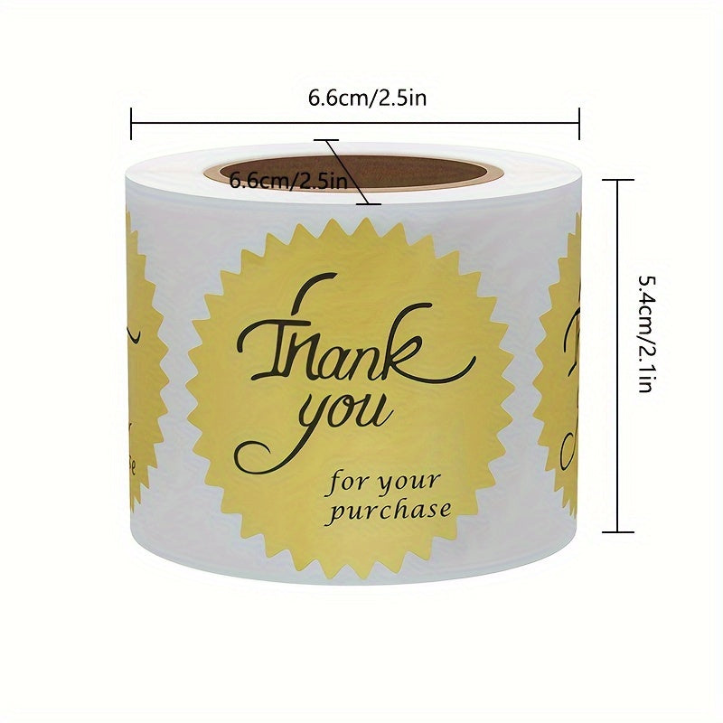 Golden Aluminum Foil Stickers 300 Labels Roll 40mm Core