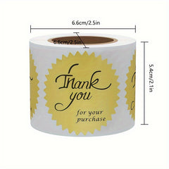 Golden Aluminum Foil Stickers 300 Labels Roll 40mm Core