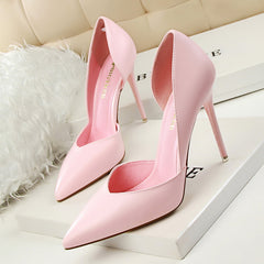 Women's Side Cut out High Heels Pointed Toe Stiletto Heels