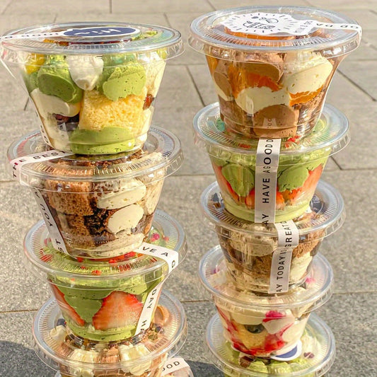 100 Clear Plastic Cups w/ Lids 270ML for Party