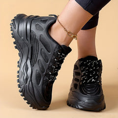 Knit Casual Sports Sneakers Thick Sole Running Shoes Women's Footwear