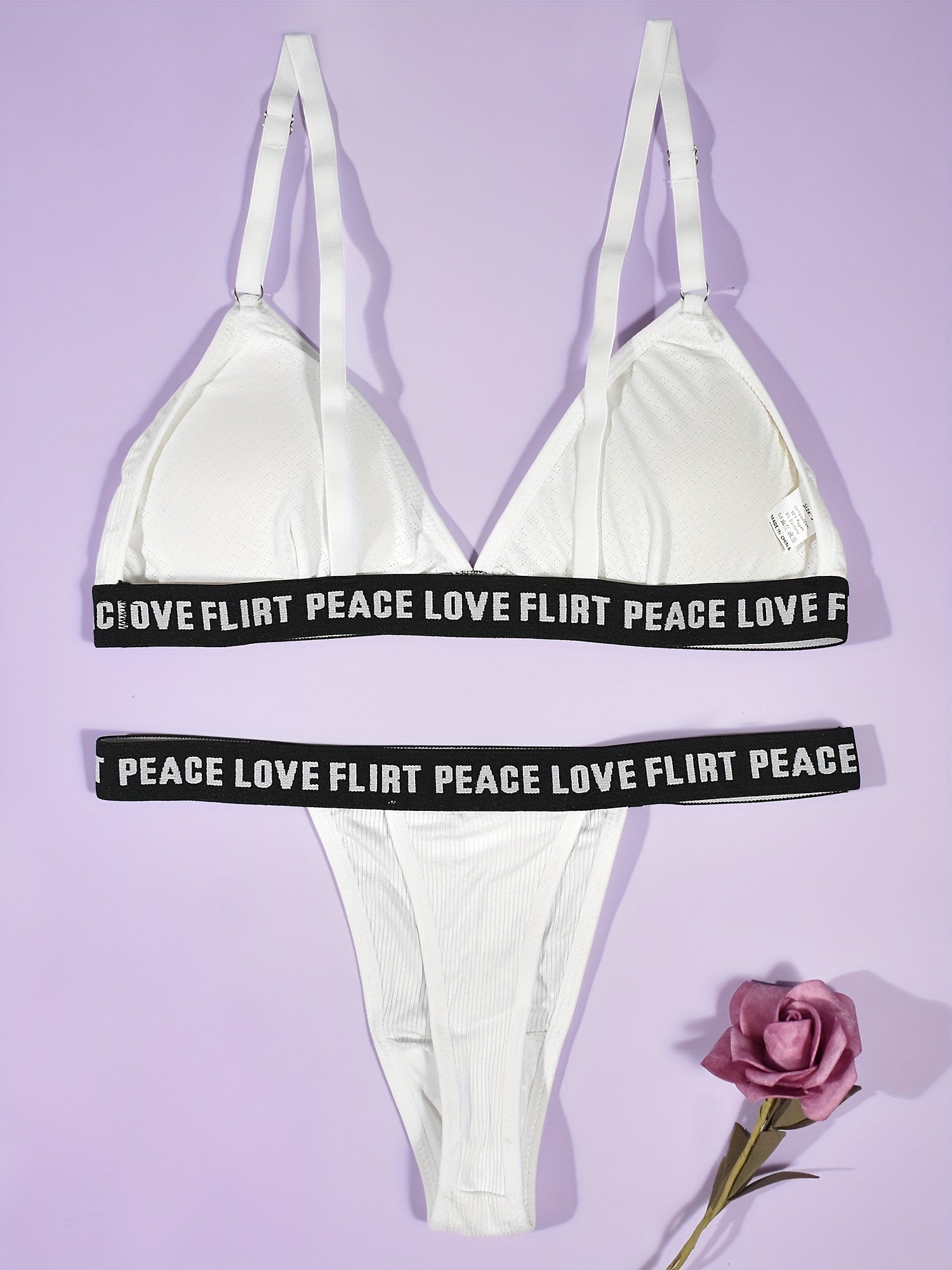 Letter Print Bra & Panties Set