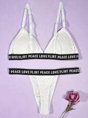 Letter Print Bra & Panties Set