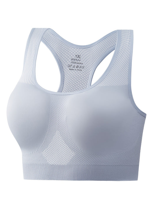 Women's Plus Seamless Racer Back Shockproof Padded Yoga Bra