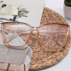 Cat Eye Clear Lens Glasses For Women Men Anti Light Jelly Frame