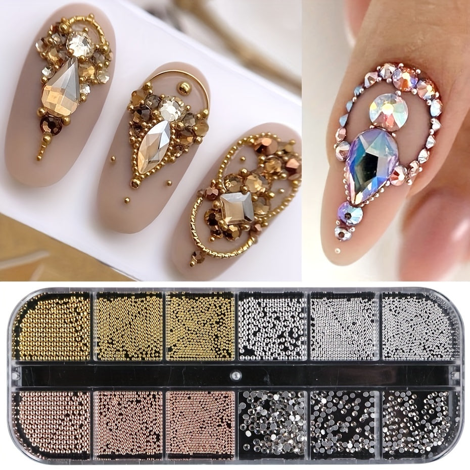 Flat Back Nail Pearl Beads Caviar Bead Nail Art Charms Decor