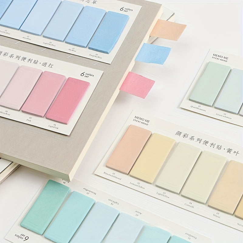 120pcs Washi Sticky Notes 6 Colors x 6 for Students & Office Supplies