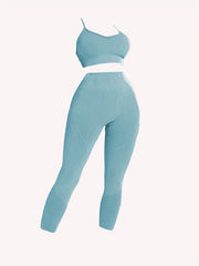 Argyle Pattern Cami Bras & Butt Lifting Leggings 2pcs Set