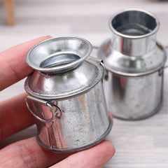 Miniature Dollhouse Milk Jug and Iron Bucket Model