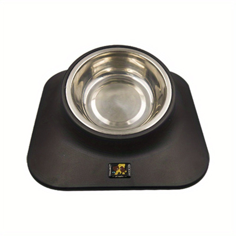 Stainless Steel Elevated Dog Bowl with Non-Slip Mat