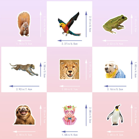 100pcs Realistic Animal Sticker Pack Vinyl Decals for Laptop Skateboard