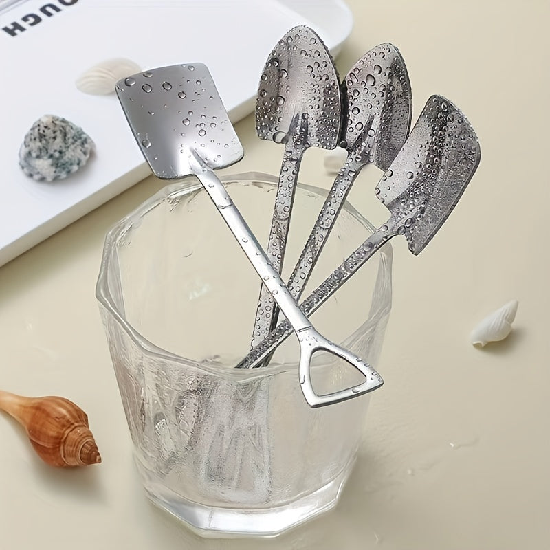 4pcs Stainless Steel Spoon and Shovel Set for Desserts Coffee Fruit Ice Cream
