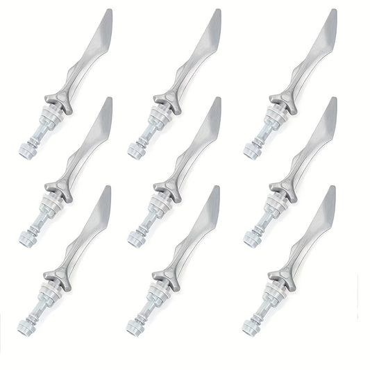 9pcs Silvery Weapon Building Blocks Knight Warrior Duel Toy Acces