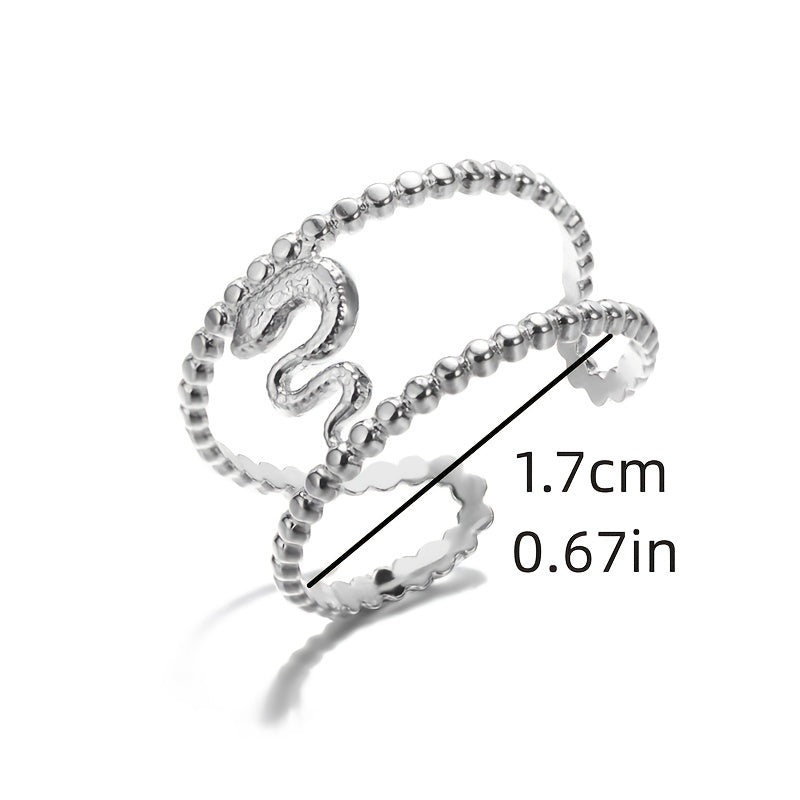 Stainless Steel Open Adjustable Ring Women's Irregular Ring