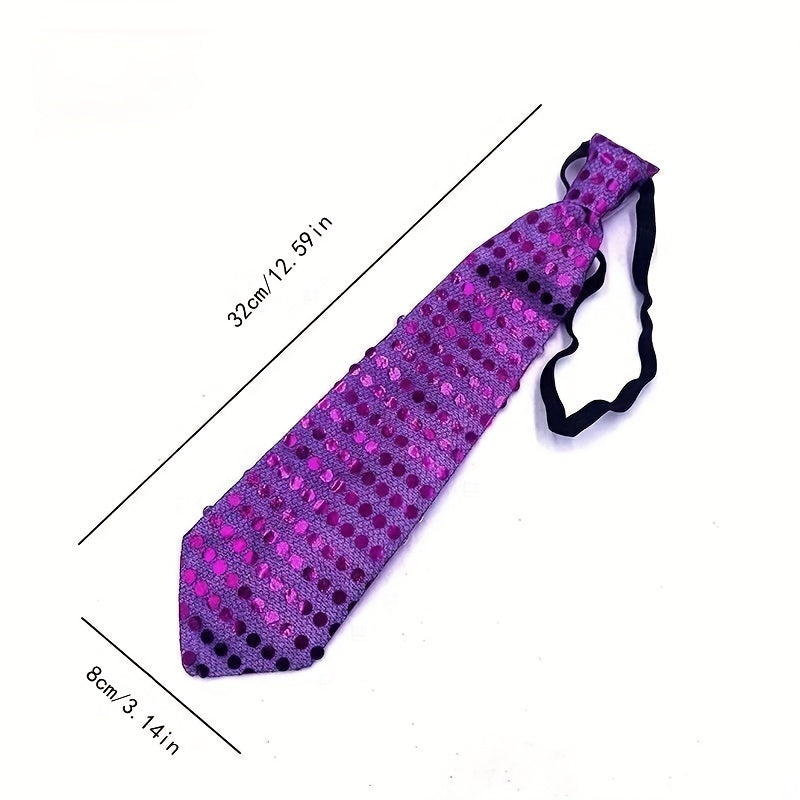 LED Tie Children's Bright Glow Tie Sequin Flash Tie for Parties Carnivals