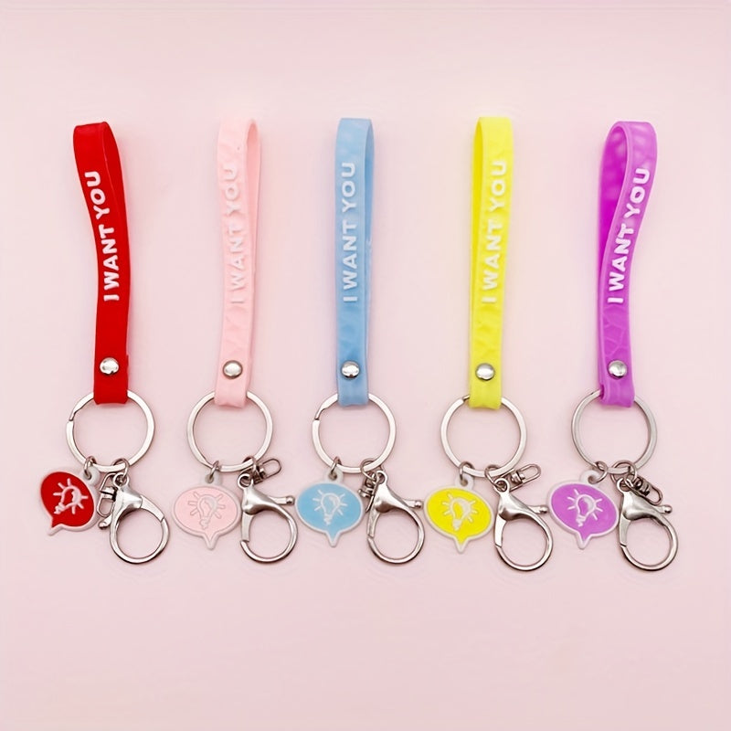 Soft PVC Geometric Cut Leather Rope Keychain For Men