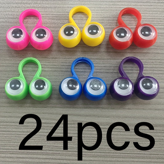 24pcs Big Eye Rings Eyeball Finger Puppets Interactive Party Favor