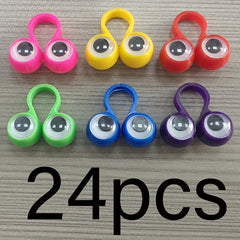 24pcs Big Eye Rings Eyeball Finger Puppets Interactive Party Favor