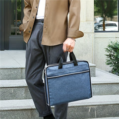 Portable Briefcase Meeting Office Zippered Document Organizer