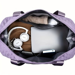 Argyle Pattern Travel Bag Large Capacity Duffel Bag with Shoes Compartment